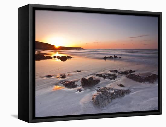 Dawn on Kennack Sands on the Lizard Peninsula in Cornwall, England, United Kingdom, Europe-Julian Elliott-Framed Premier Image Canvas