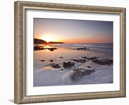 Dawn on Kennack Sands on the Lizard Peninsula in Cornwall, England, United Kingdom, Europe-Julian Elliott-Framed Photographic Print