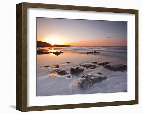 Dawn on Kennack Sands on the Lizard Peninsula in Cornwall, England, United Kingdom, Europe-Julian Elliott-Framed Photographic Print