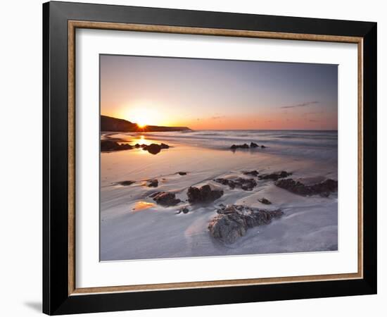 Dawn on Kennack Sands on the Lizard Peninsula in Cornwall, England, United Kingdom, Europe-Julian Elliott-Framed Photographic Print