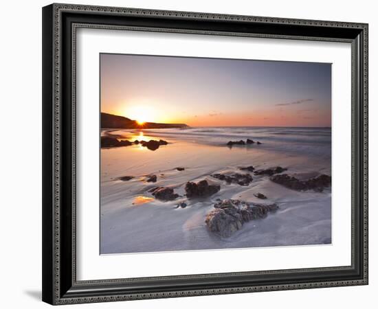 Dawn on Kennack Sands on the Lizard Peninsula in Cornwall, England, United Kingdom, Europe-Julian Elliott-Framed Photographic Print