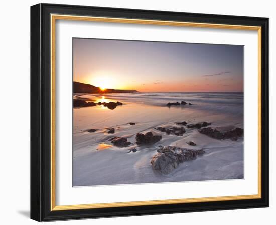 Dawn on Kennack Sands on the Lizard Peninsula in Cornwall, England, United Kingdom, Europe-Julian Elliott-Framed Photographic Print