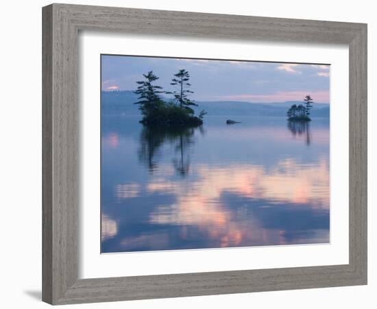 Dawn on Lake Winnepesauke, Moultonboro Neck, Moultonboro, New Hampshire, USA-Jerry & Marcy Monkman-Framed Photographic Print