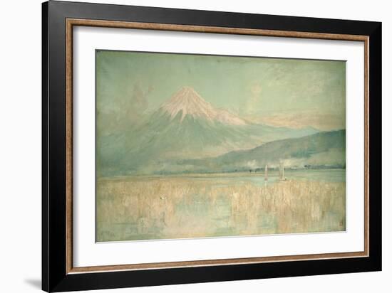 Dawn on the Sacred Mountain, the Fuji Sun Half Hidden in the Clouds, 1889-Sir Alfred East-Framed Giclee Print