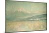 Dawn on the Sacred Mountain, the Fuji Sun Half Hidden in the Clouds, 1889-Sir Alfred East-Mounted Giclee Print