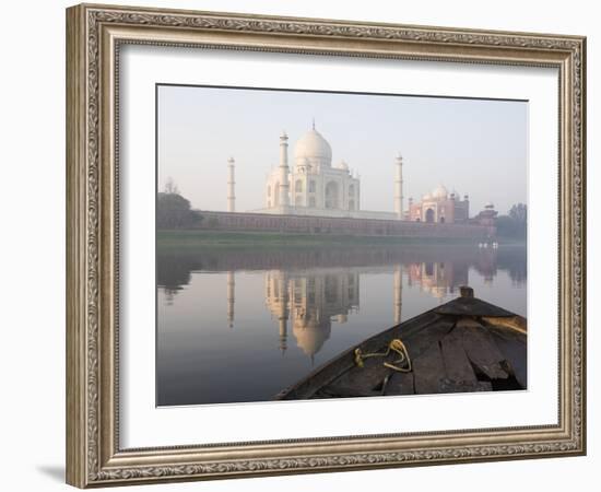 Dawn on the Taj Mahal from Yamuna River, UNESCO World Heritage Site, Agra, Uttar Pradesh, India-Ben Pipe-Framed Photographic Print