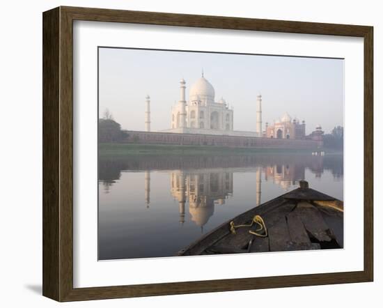 Dawn on the Taj Mahal from Yamuna River, UNESCO World Heritage Site, Agra, Uttar Pradesh, India-Ben Pipe-Framed Photographic Print