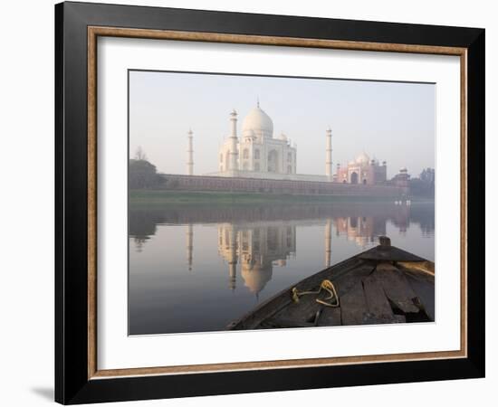 Dawn on the Taj Mahal from Yamuna River, UNESCO World Heritage Site, Agra, Uttar Pradesh, India-Ben Pipe-Framed Photographic Print