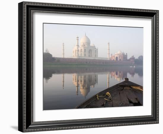 Dawn on the Taj Mahal from Yamuna River, UNESCO World Heritage Site, Agra, Uttar Pradesh, India-Ben Pipe-Framed Photographic Print