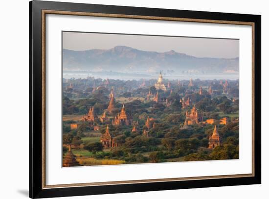 Dawn over Ancient Temples from Hot Air Balloon-Stuart Black-Framed Photographic Print