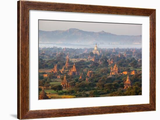 Dawn over Ancient Temples from Hot Air Balloon-Stuart Black-Framed Photographic Print