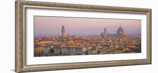 Dawn Over Florence Showing the Duomo and Uffizi, Tuscany, Italy-Lee Frost-Framed Photographic Print