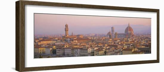 Dawn Over Florence Showing the Duomo and Uffizi, Tuscany, Italy-Lee Frost-Framed Photographic Print