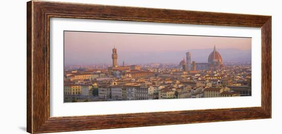 Dawn Over Florence Showing the Duomo and Uffizi, Tuscany, Italy-Lee Frost-Framed Photographic Print