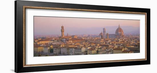 Dawn Over Florence Showing the Duomo and Uffizi, Tuscany, Italy-Lee Frost-Framed Photographic Print