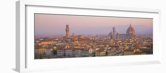 Dawn Over Florence Showing the Duomo and Uffizi, Tuscany, Italy-Lee Frost-Framed Photographic Print