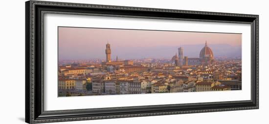 Dawn Over Florence Showing the Duomo and Uffizi, Tuscany, Italy-Lee Frost-Framed Photographic Print