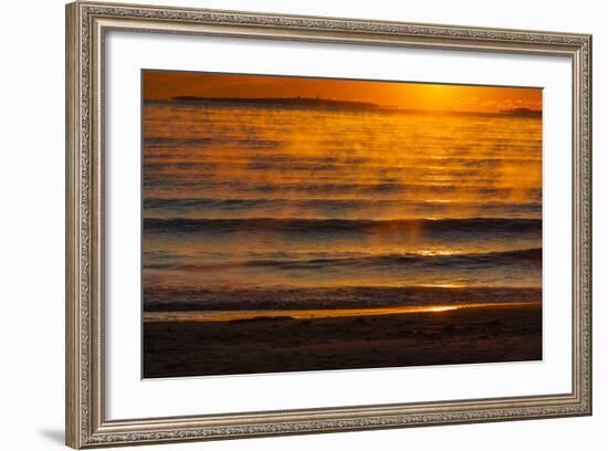 Dawn over the Atlantic Ocean at Wallis Sands SP in Rye, New Hampshire-Jerry & Marcy Monkman-Framed Photographic Print