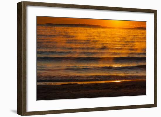 Dawn over the Atlantic Ocean at Wallis Sands SP in Rye, New Hampshire-Jerry & Marcy Monkman-Framed Photographic Print