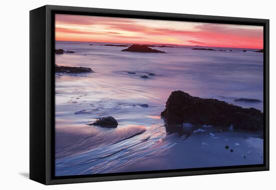 Dawn over the Atlantic Ocean in Rye, New Hampshire. Wallis Sands SP-Jerry & Marcy Monkman-Framed Premier Image Canvas