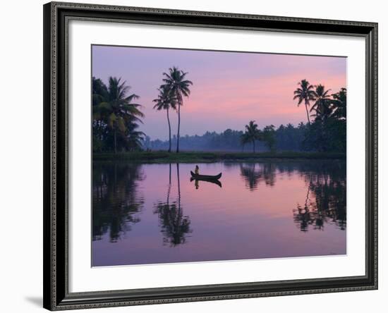 Dawn over the Backwaters, Near Alappuzha (Alleppey), Kerala, India, Asia-Stuart Black-Framed Photographic Print