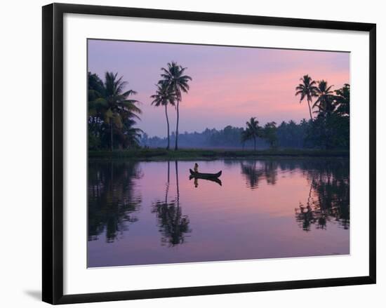 Dawn over the Backwaters, Near Alappuzha (Alleppey), Kerala, India, Asia-Stuart Black-Framed Photographic Print