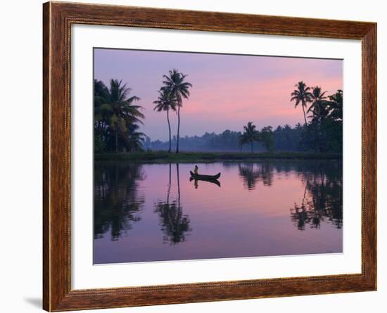 Dawn over the Backwaters, Near Alappuzha (Alleppey), Kerala, India, Asia-Stuart Black-Framed Photographic Print