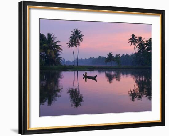 Dawn over the Backwaters, Near Alappuzha (Alleppey), Kerala, India, Asia-Stuart Black-Framed Photographic Print