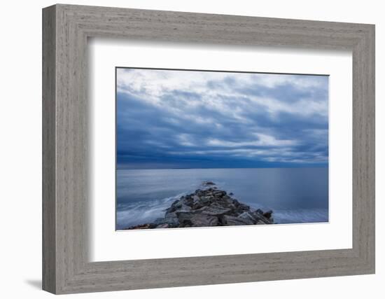 Dawn over the Breakwater at Wallis Sands SP in Rye, New Hampshire-Jerry & Marcy Monkman-Framed Photographic Print