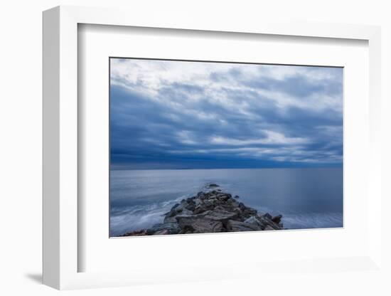 Dawn over the Breakwater at Wallis Sands SP in Rye, New Hampshire-Jerry & Marcy Monkman-Framed Photographic Print