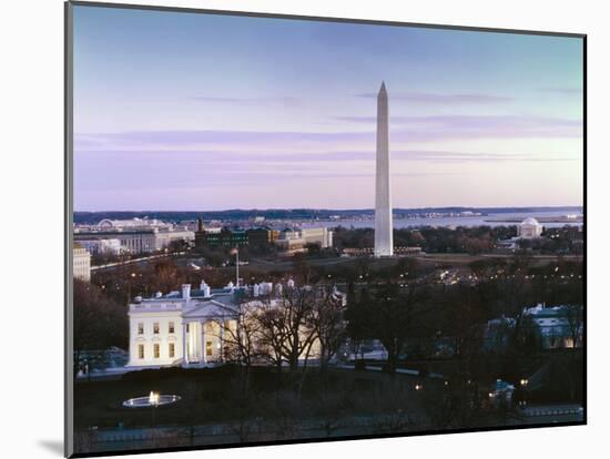Dawn over the White House, Washington Monument, and Jefferson Memorial, Washington, D.C.-Carol Highsmith-Mounted Art Print