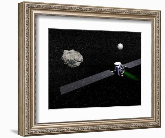 Dawn Robotic Spacecraft Orbiting Ceres and Vesta-null-Framed Premium Giclee Print