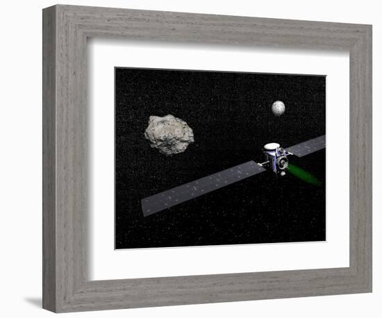 Dawn Robotic Spacecraft Orbiting Ceres and Vesta-null-Framed Premium Giclee Print