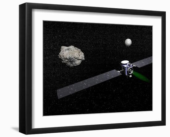 Dawn Robotic Spacecraft Orbiting Ceres and Vesta-null-Framed Art Print