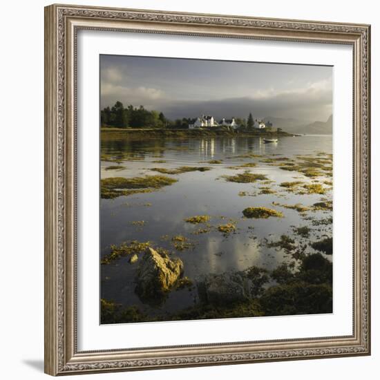 Dawn View of Plockton Harbour and Loch Carron Near the Kyle of Lochalsh in the Scottish Highlands-John Woodworth-Framed Photographic Print