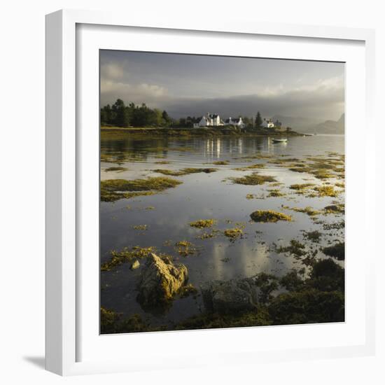 Dawn View of Plockton Harbour and Loch Carron Near the Kyle of Lochalsh in the Scottish Highlands-John Woodworth-Framed Photographic Print