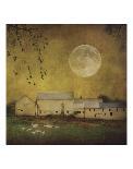 Sheep Under a Harvest Moon-Dawne Polis-Art Print