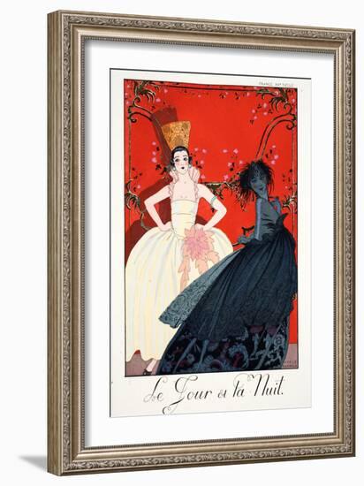 Day and Night, from 'Falbalas and Fanfreluches, Almanach des Modes Présente-Georges Barbier-Framed Giclee Print