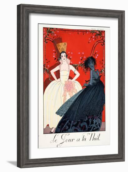 Day and Night, from 'Falbalas and Fanfreluches, Almanach des Modes Présente-Georges Barbier-Framed Giclee Print