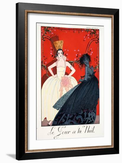 Day and Night, from 'Falbalas and Fanfreluches, Almanach des Modes Présente-Georges Barbier-Framed Giclee Print