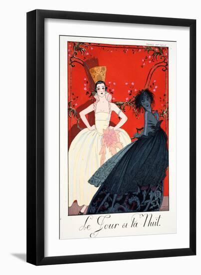 Day and Night, from 'Falbalas and Fanfreluches, Almanach des Modes Présente-Georges Barbier-Framed Giclee Print