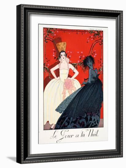 Day and Night, from 'Falbalas and Fanfreluches, Almanach des Modes Présente-Georges Barbier-Framed Giclee Print