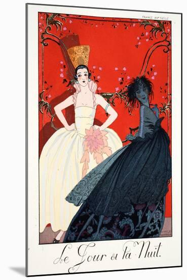 Day and Night, from 'Falbalas and Fanfreluches, Almanach des Modes Présente-Georges Barbier-Mounted Giclee Print