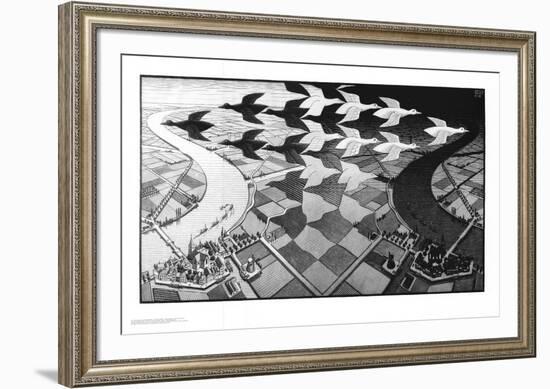 Day and Night-M^ C^ Escher-Framed Art Print