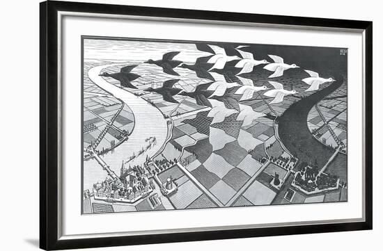 Day and Night-M^ C^ Escher-Framed Art Print