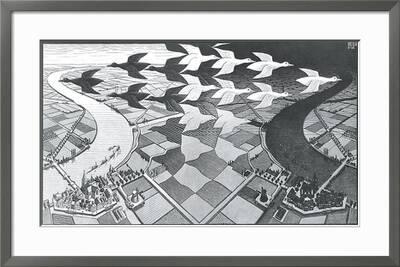 Day And Night Art Print M C Escher Art Com