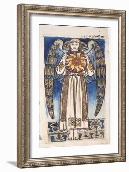 Day: Angel Holding a Sun, C.1862-64 (W/C and Pencil on Paper)-William Morris-Framed Giclee Print