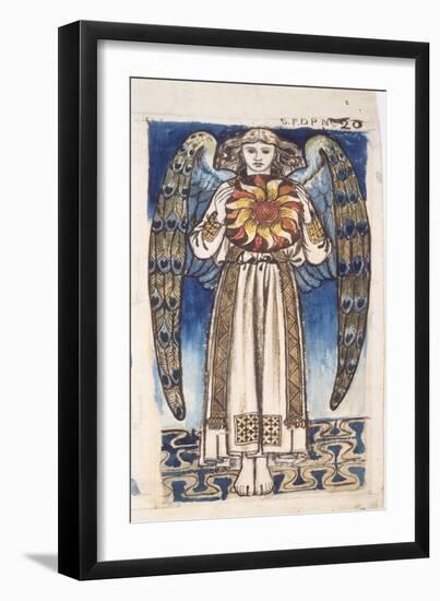 Day: Angel Holding a Sun, C.1862-64 (W/C and Pencil on Paper)-William Morris-Framed Giclee Print