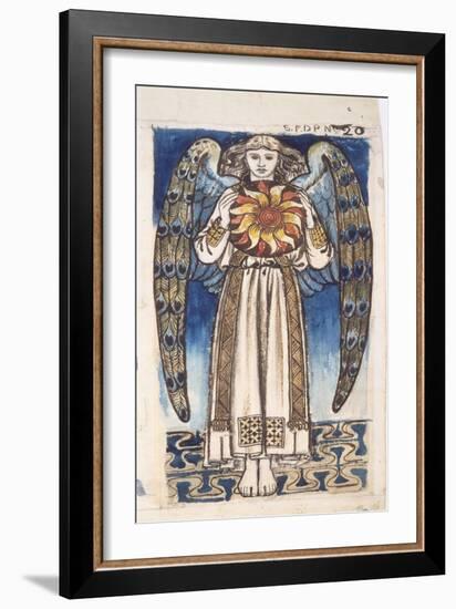 Day: Angel Holding a Sun, C.1862-64 (W/C and Pencil on Paper)-William Morris-Framed Giclee Print