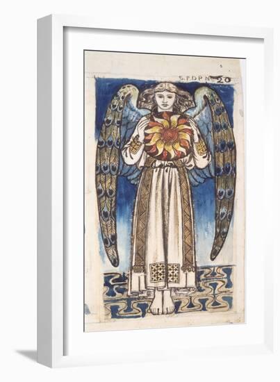 Day: Angel Holding a Sun, C.1862-64 (W/C and Pencil on Paper)-William Morris-Framed Giclee Print